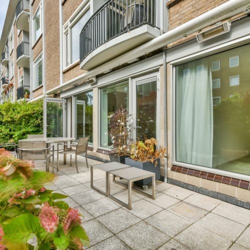 Cozy house courtyard with lots of greenery